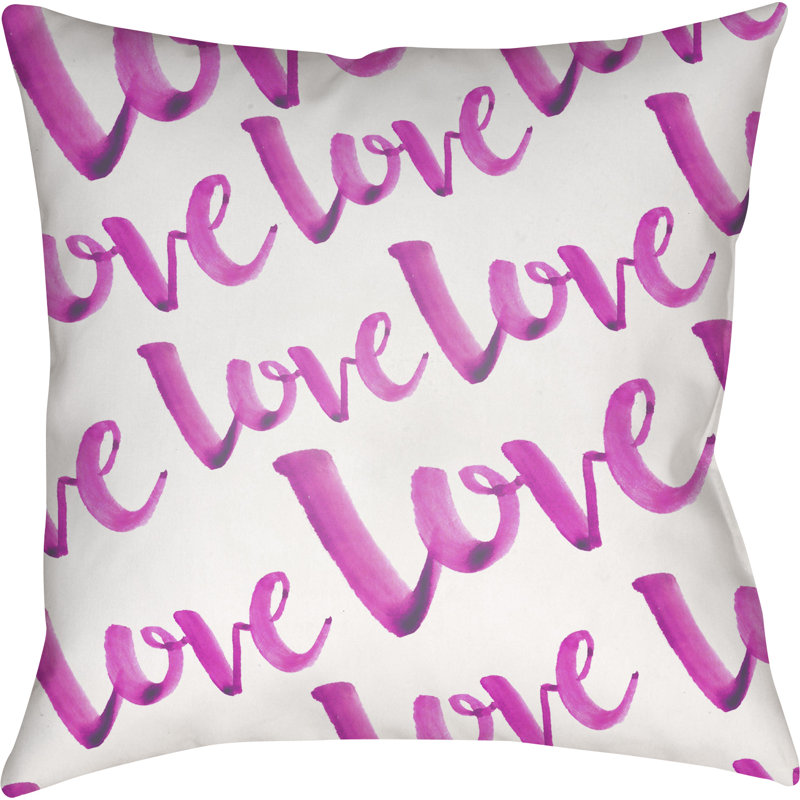 Outdoor Throw Pillow, Pink, 20" H x 20" W x 4" D