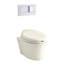 Veil One-Piece Elongated Dual-Flush Wall-Hung Toilet with C3 Bidet Toilet Seat and 2"X6" In-Wall Tank and Carrier System-1576571624