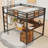2 Drawers Full Metal Loft Bed With Desk, Shelves, Hanging Rob, Ladder And Guardrails