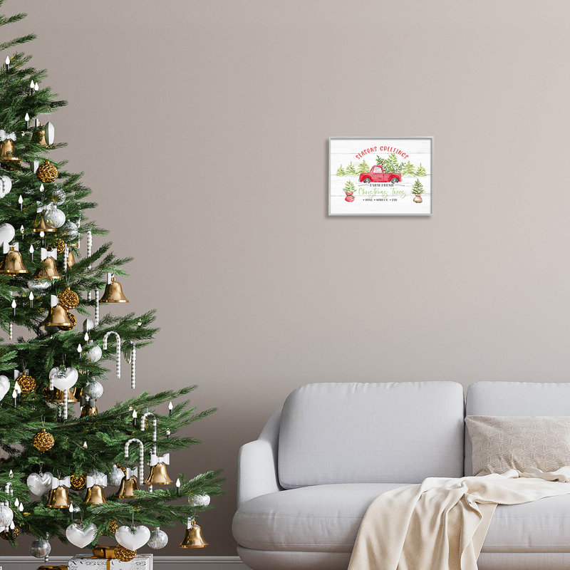 Farm Fresh Christmas Trees at-133, H 11 po x l 14 po x P 1,5 po, Estampe numérique Farmhouse