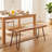 36" Acacia Wood Bench with Hairpin Legs-1193026628