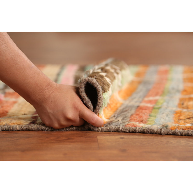 Tapis de couloir oriental rayé marocain en laine 3 x 10