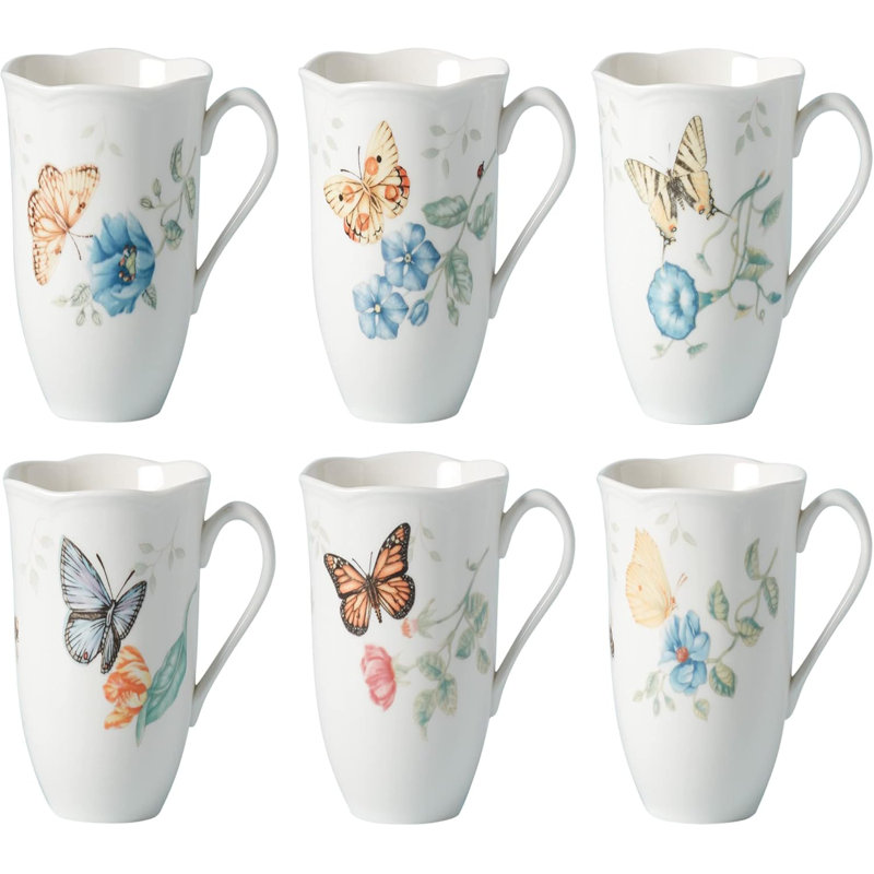 Butterfly Meadow Mugs Set Of 6 By Lenox
