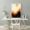 «Black & Oranger Abstract Misty Art», reproduction d'art sur toile encadrée