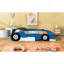 Lit plateforme double en forme de voiture de course avec roues, bleu-1124163157