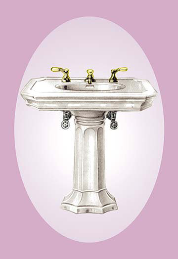« lavande lavabo », impression, H 42 po x l 28 po x P 1,5 po