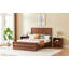 King Size Bed With 3D Geometric Headboard & Storage Bench - 4-Drawer Storage, Modern Bedroom Furniture-674231847-674231844