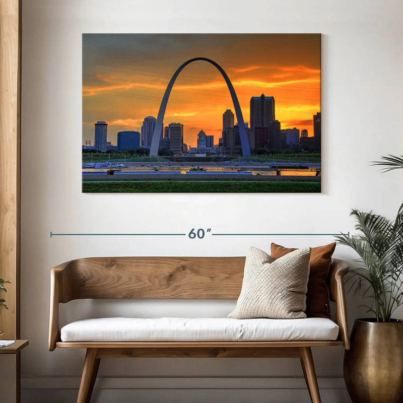 Kavia St. Louis Arch Sunset, 32" H x 48" W