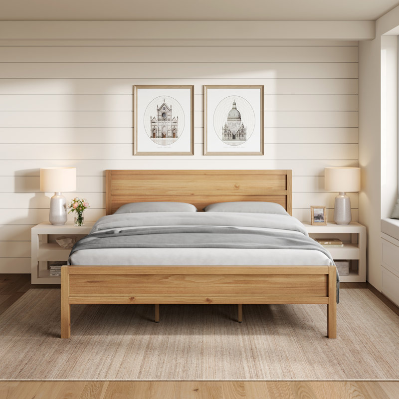 Modern Wood Panel Bed, King