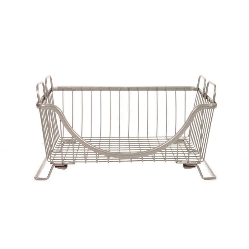 Panier en métal empilable Albie, Nickel satiné, H 6,63 po x l 13 po x P 10,75 po