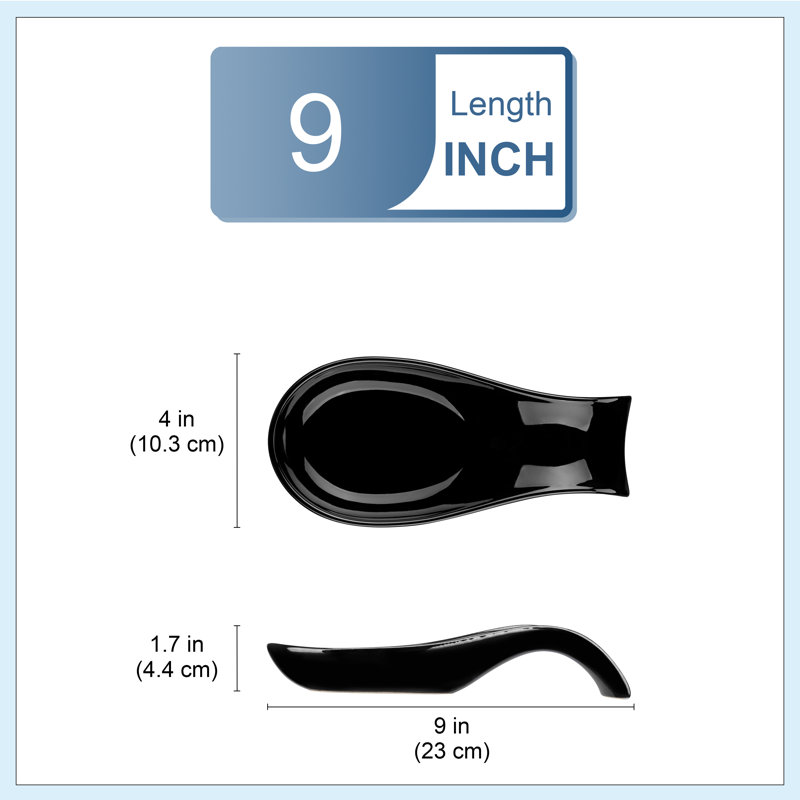 Bone China Spoon Rest, Black