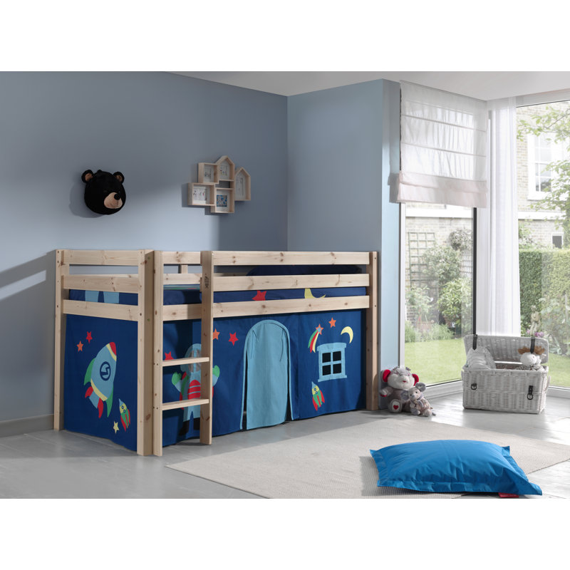 European Single (90 x 200cm) Mid Sleeper Loft Bed, Beige, Basic