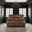 Brown Leather Reclining Loveseat Luxury Comfort Upholstered Modern Living Room Furniture 1pc 2-Seater Recliner Sofa