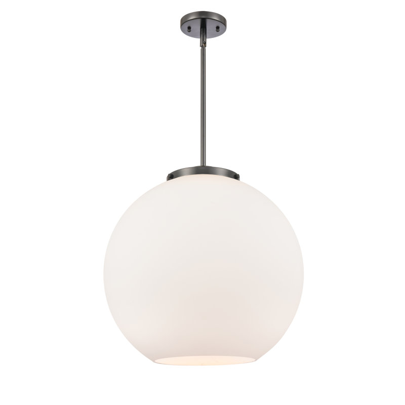 Luminaire suspendu simple à 1 lumière Ralph, Noir mat
