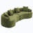 Full Compression Sponge Sofa Curved Modular Sectional Sleeper Couch, High-Density Chenille 800 lbs-1355675457