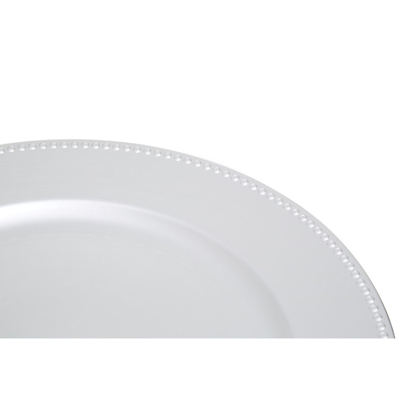 Hervey Plastic / Acrylic Solid Colour Charger, Silver