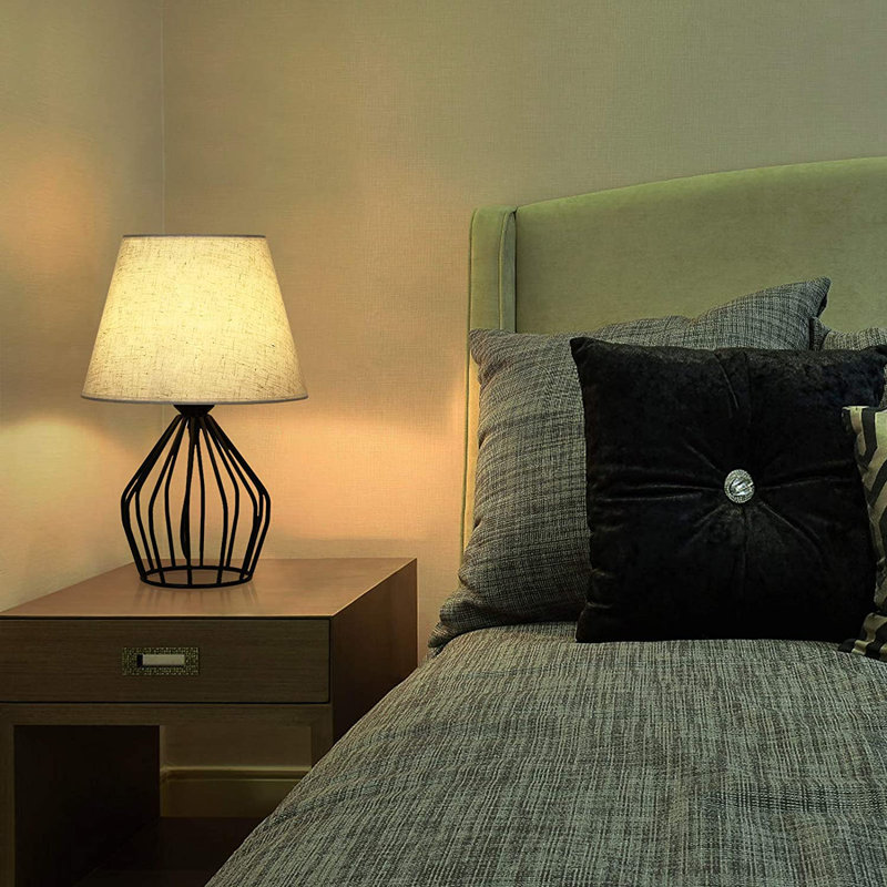 Lampe de table noire 14,37 po Marlowe, Blanc