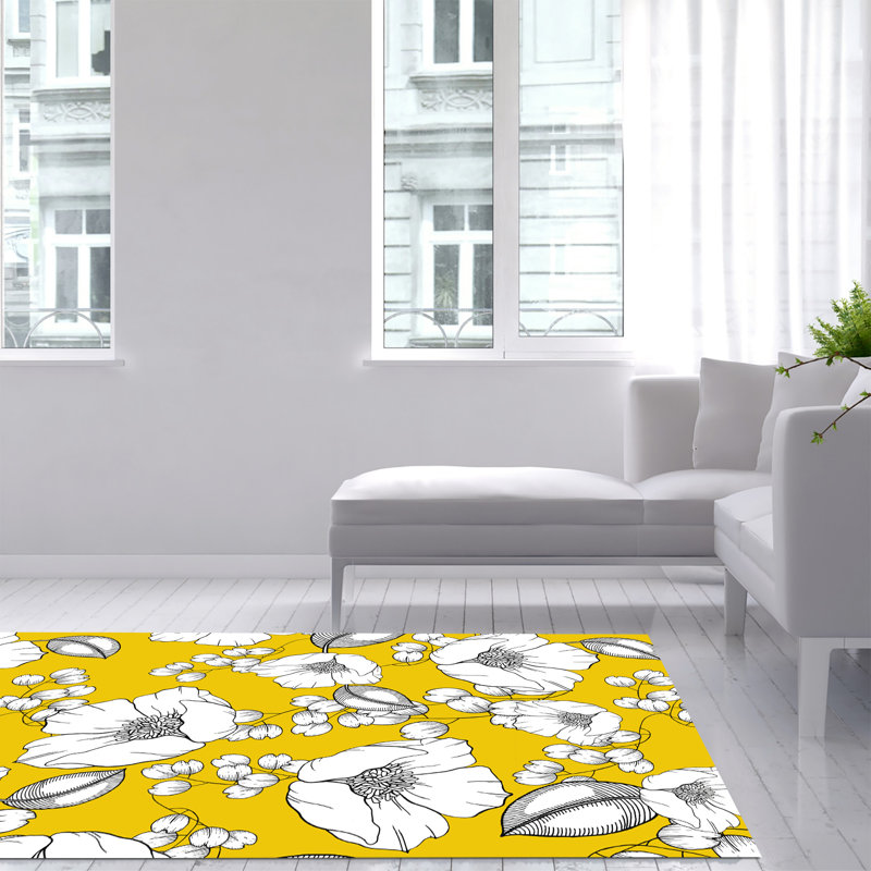 Galip Floral Area Rug, Rectangle 140 x 200cm