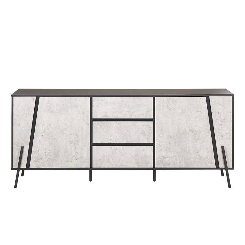 Zaiden 177 Cm Wide 3 Drawer Sideboard, Grey/Black