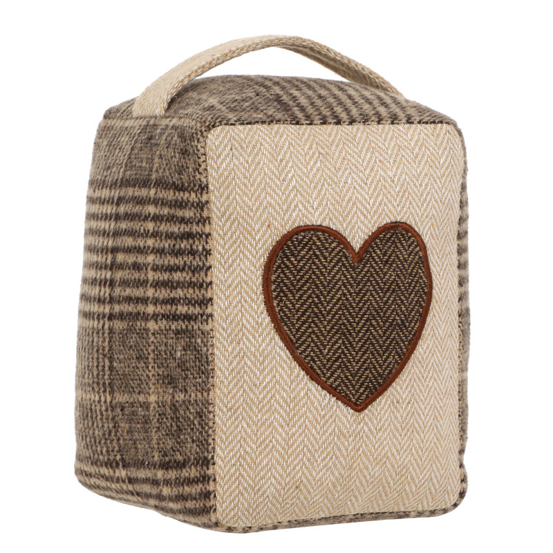 Brookes Heart Fabric Floor Door Stop