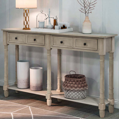 Maria Console/Sofa Table with 2 Drawers + Bottom Shelf | Easy Assembly for Living Room & Entryway by Sand & Stable