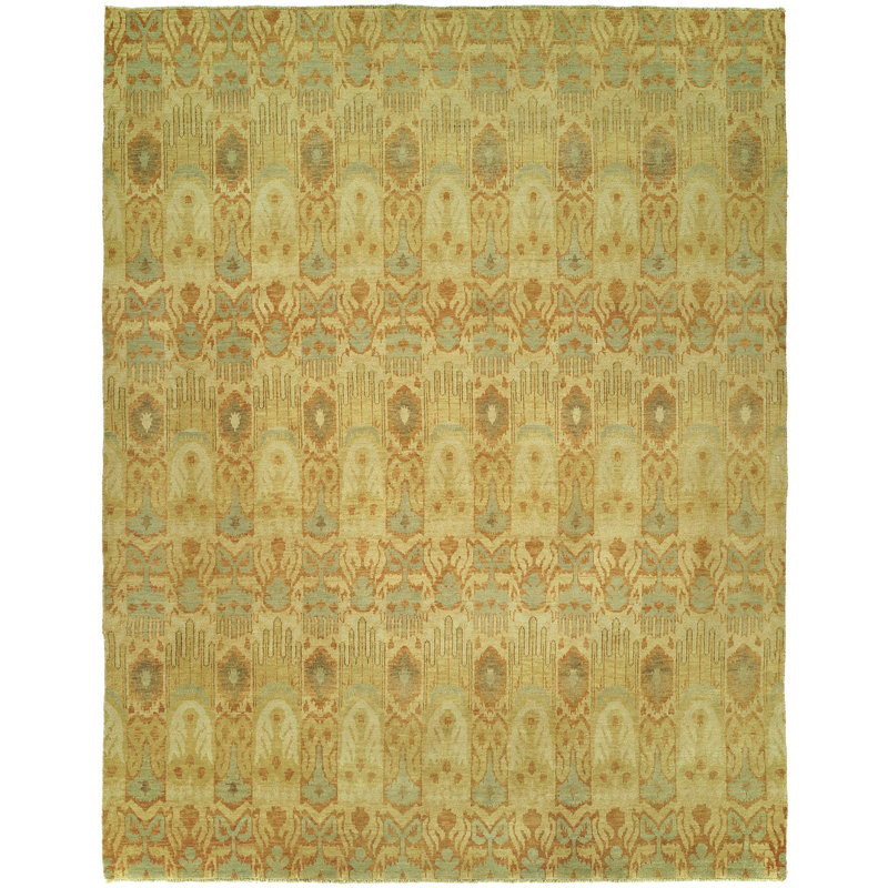 Wool Ikat Area Rug in Beige, Rectangle 2' x 3'