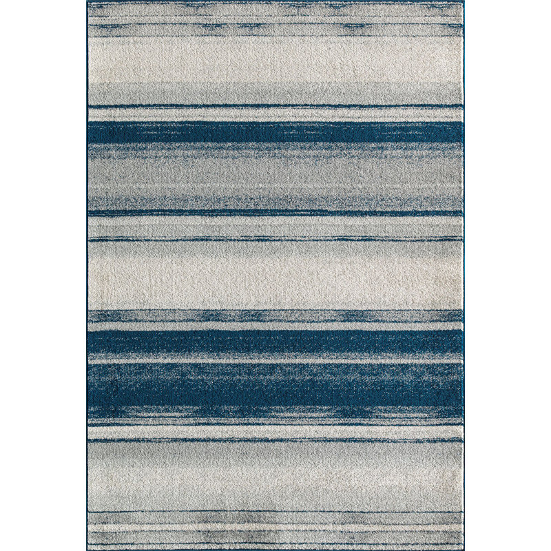 Callum Contemporary Blue Ribbon Area Rug, Rectangle 2'6" x 4'