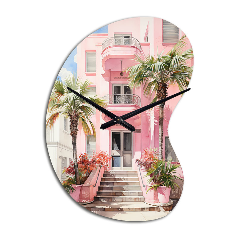 Grande sculpture rose rose en forme de flèche rose Miami Artful Facades II, Petit