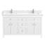 Ensemble de meuble-lavabo double 60 po avec armoire en bois blanc Lunavia-1331642387