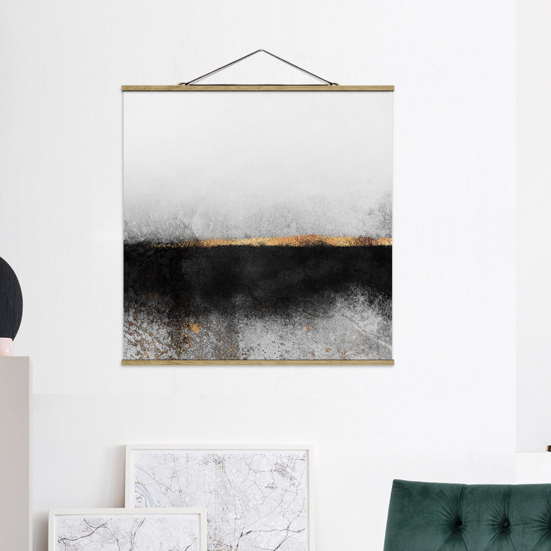 Kunstdruck Golden Horizon Black White von Elisabeth Fredriksson