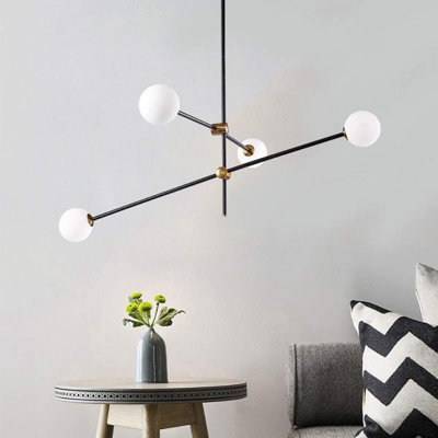 Alic 4 - Light Matte Black Chandelier Pendant