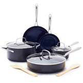 Blue Diamond Tri-Ply 7-Piece Stainless Steel Ceramic Nonstick Cookware Set, Silver
