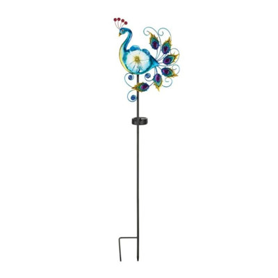 Peacock Solar Stake - Blue