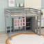 Lit mezzanine en bois avec tablettes, garde-robe et garde-corps-764968090-764968092
