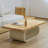 Cream wind log solid wood end table-109691965