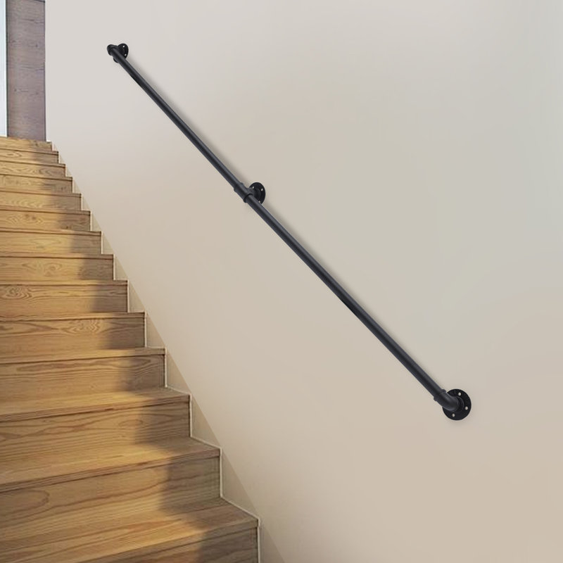 9.8FT Iron Handrail Grab Bar Kit, Returns to Wall
