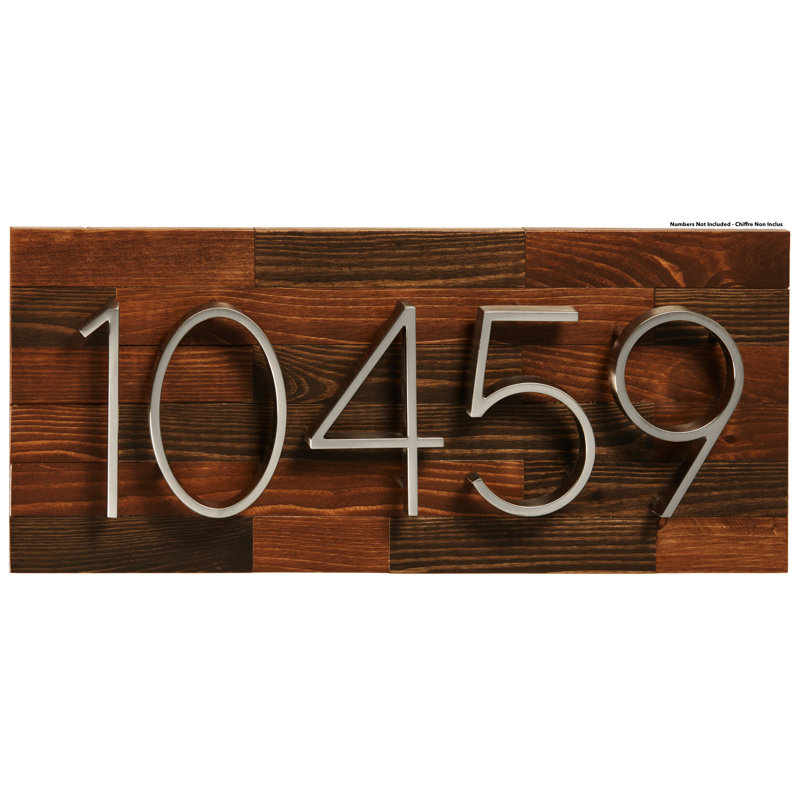 Large Rectangular Rustic Brown Wood Address Plaque