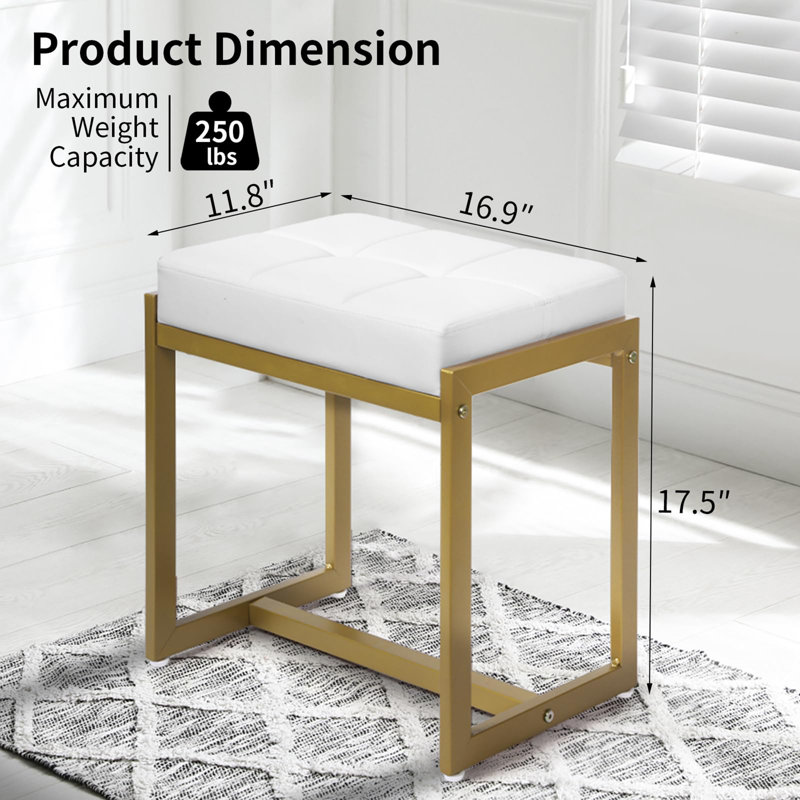 Tabouret de coiffeuse, Blanc