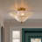 3 - Light Unique Glass Semi Flush Mount