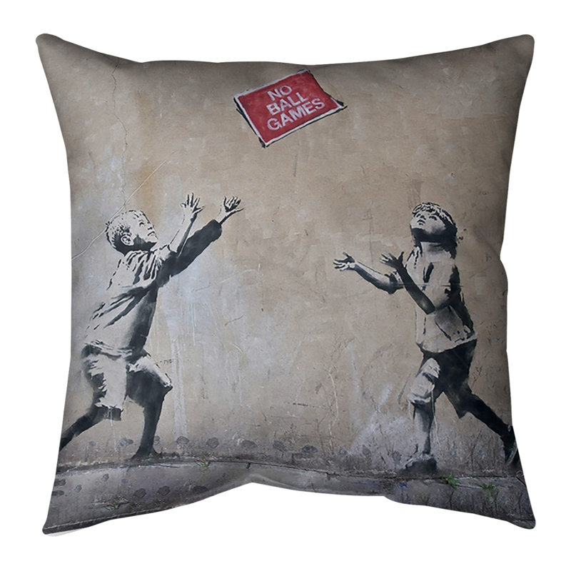 Reversible Throw Pillow, 16" x 16", Poly Twill