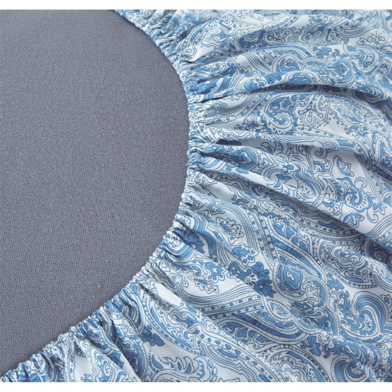 Sateen Paisley Sheet Set, Cornett Blue, King