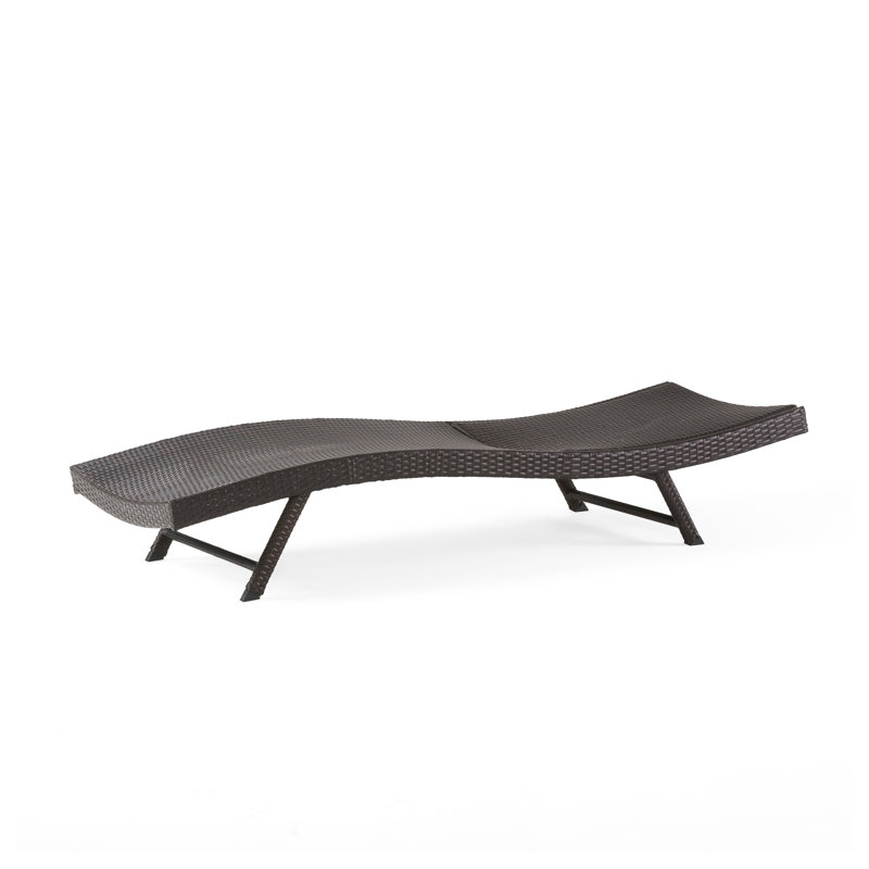 Chaise longue Kauai PE en osier brun multi