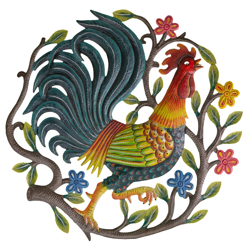 Coq chantant peint Nay