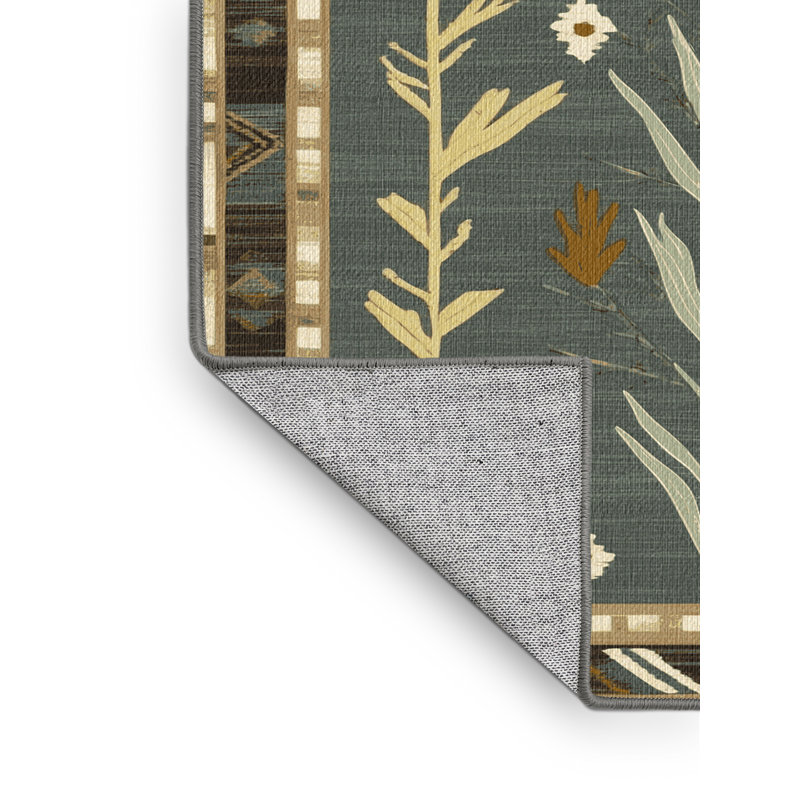  Tapis lavable à motif floral du sud-ouest Desert Flora, Rectangulaire 8 pi x 12 pi