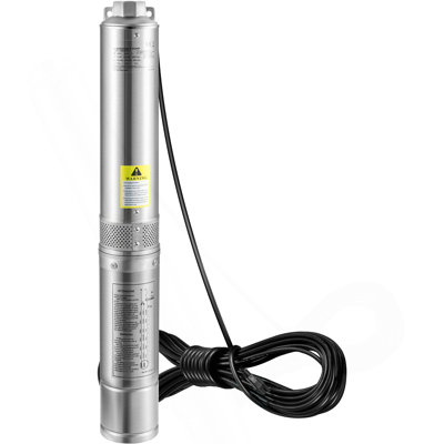 Deep Well Submersible Pump, 1HP 115V/60Hz, 37Gpm Flow 207Ft Head, With 33Ft Electric Cord, 4" Stainless Steel Water Pump For Industrial, Irrigation&Home Use, IP68 Waterproof Grade