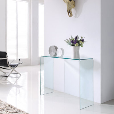 110cm Glass Console Table