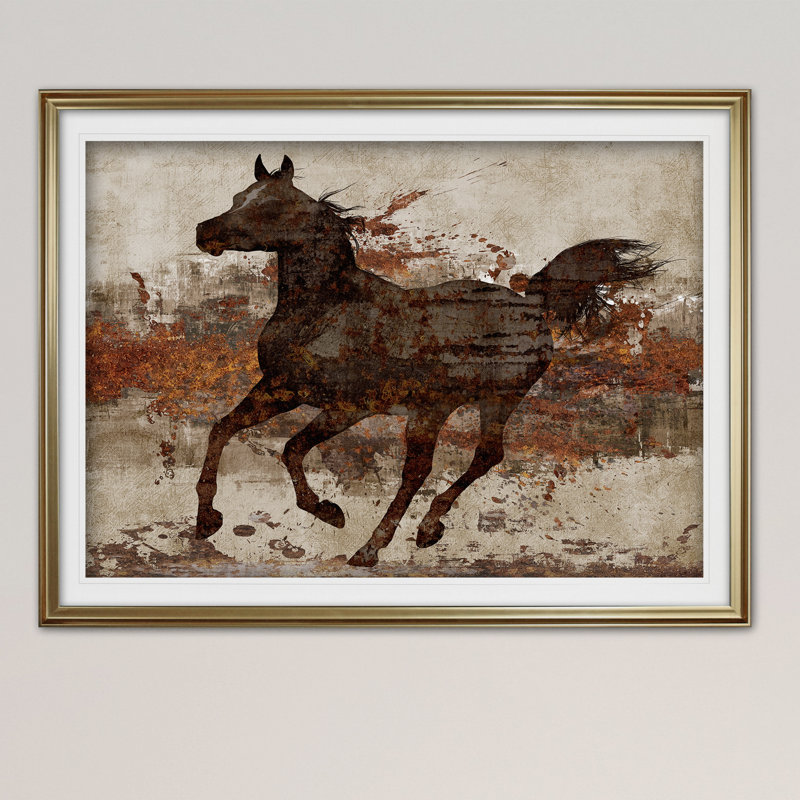 " Running Free II ", Gold, 20" H x 24" W x 1.5" D
