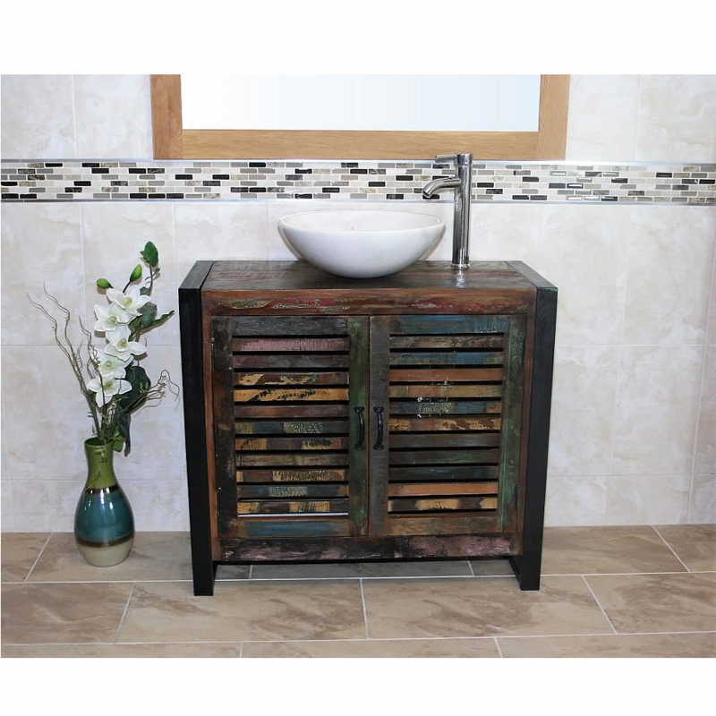 Hastings 900mm Free-Standing Single Vanity Unit with Basin & Faucet, Rectangular, White Marble Basin