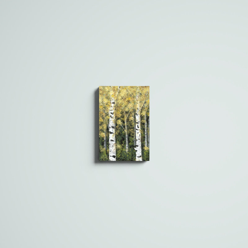 «Birch Treeline I» par Jade Reynolds, reproduction d'art sur toile, H 18 po x l 12 po, Toile tendue