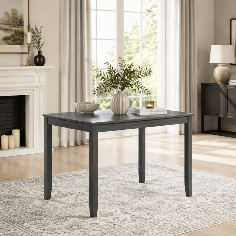 Wooden Dining Rectangular Table Kitchen Table, Gray